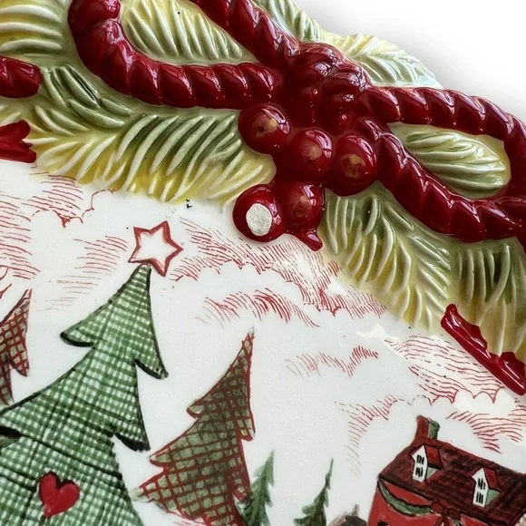 Fitz and Floyd Holiday Platter Home Warms the Heart Cookie Platter - Picture 5 of 6